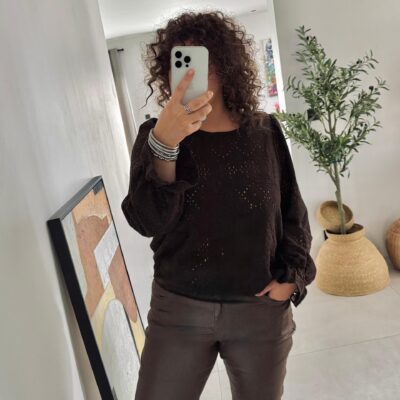 Blouse Ajour chocolat - Red Button