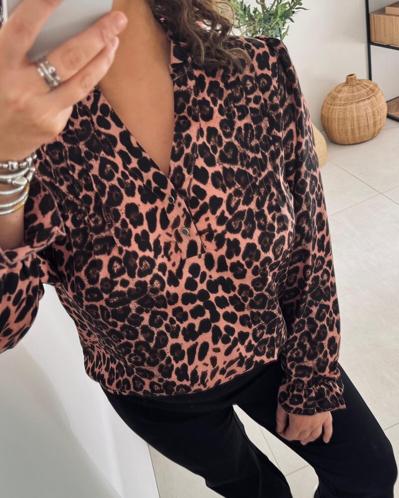 Blouse léopard rosée – Image 2