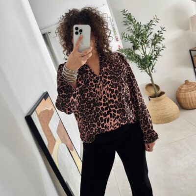 Blouse léopard rosée
