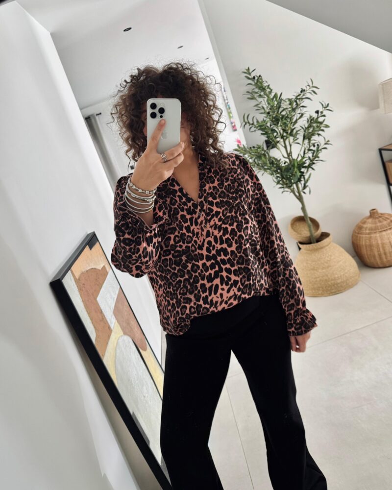Blouse léopard rosée