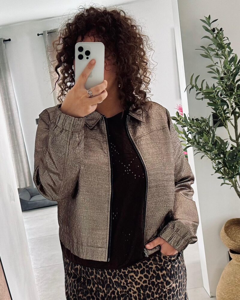 Bomber metallic Coppergold - Red Button
