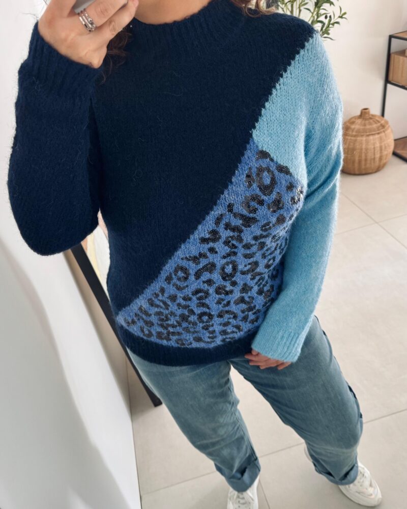 Pull Léo bleu – Image 2