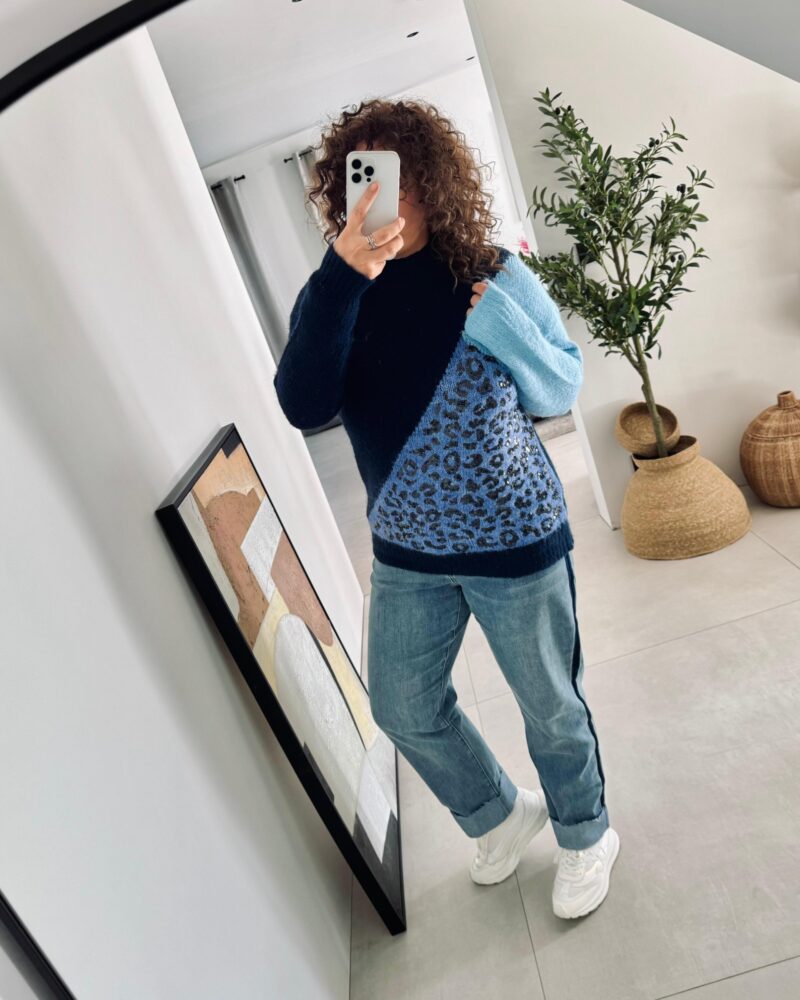 Pull Léo bleu