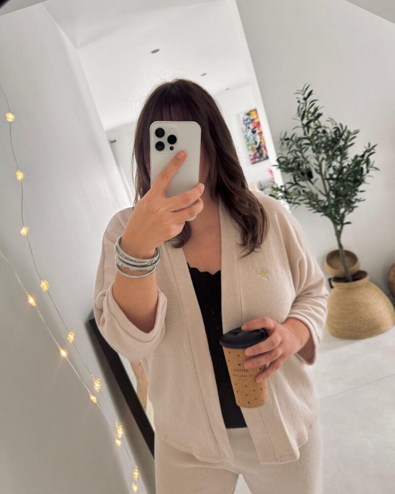 Gilet cocooning beige
