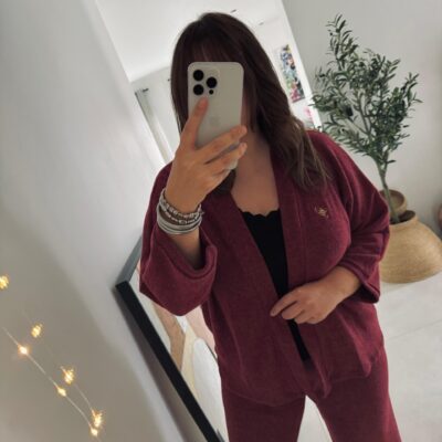 Gilet cocooning bordeaux