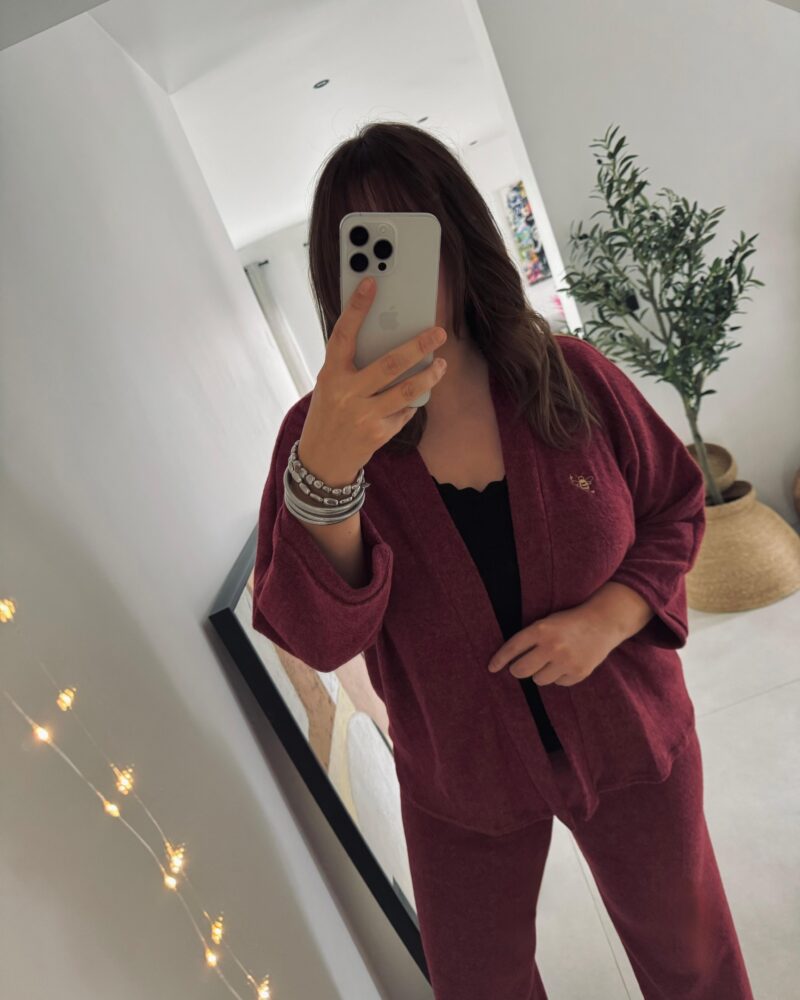 Gilet cocooning bordeaux