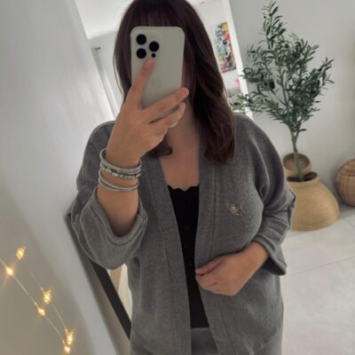 Gilet cocooning taupe