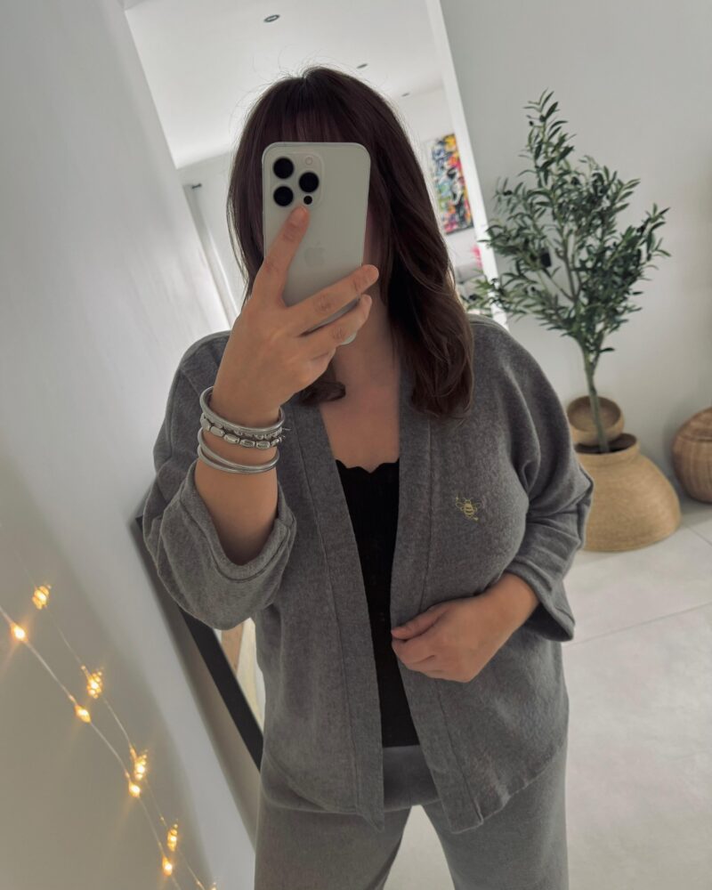 Gilet cocooning taupe
